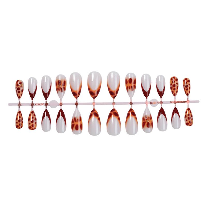 

Бордовый и коричневый омбре съемный нейл-арт с золотыми стальными бусинами для осени/зимы