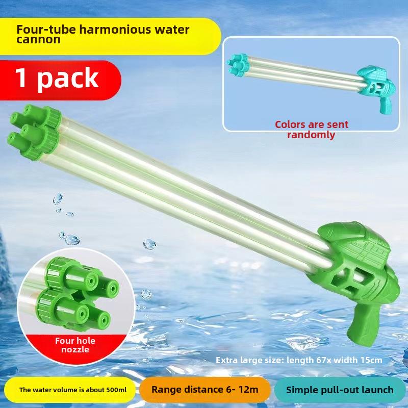Summer Push-Pull Gatling Water Cannon: Large Capacity Outdoor Toy for Kids' Water Fights