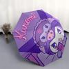 Kuromi,Cute Automatic Folding Umbrella-Simple 8-Rib Design, Bright Cartoon Pattern, Durable Iron Frame, Suitable For Travel, Outdoor, Beach-