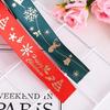 25Yards25Mm Polyester Ribbon Bronzing Ribbon Printed Christmas Ribbon For Christmas Decoration Diy Sewing Fabric