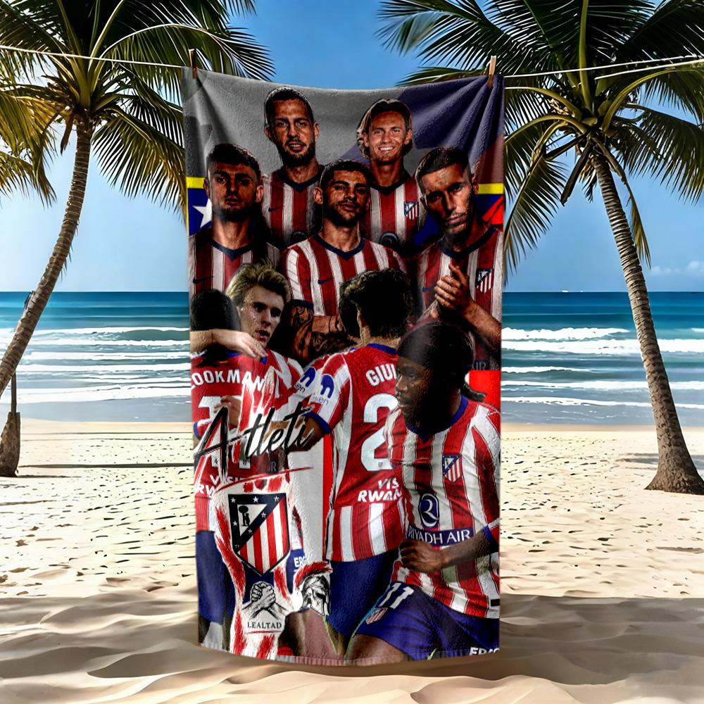 Atletico Madrid Beach Towel Soft Durable Quickdry Comfortable Lightweight Suitable For Sports Travel Swimming Yoga Bathroom Beach And Pool