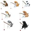 Bonsai Micro-landscape Miniature Figurines Cat Statue Kitten Fishing Ornament Fish Tank Ornaments