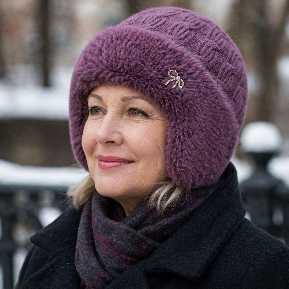 Warm Knitted Hat Thickened Duck Tongue Cap Casual Beret Hat  for Women