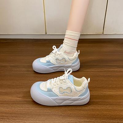 Dopamine Thick Baseplate Shoes Women's 2025 New Summer Student Versatile Chic Shoes Original Niche White Shoes