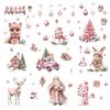 Christmas Tree Santa Claus Glass Mirror Stickers Removable Wall Sticker Christmas Window Stickers