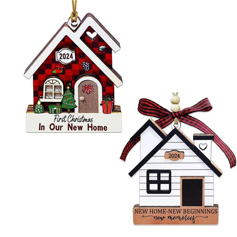 AEE4-Newhome Ornament 2026 Wooden Housewarming Gifts Xmas Tree Hanging Decorations New Home For Homeowners