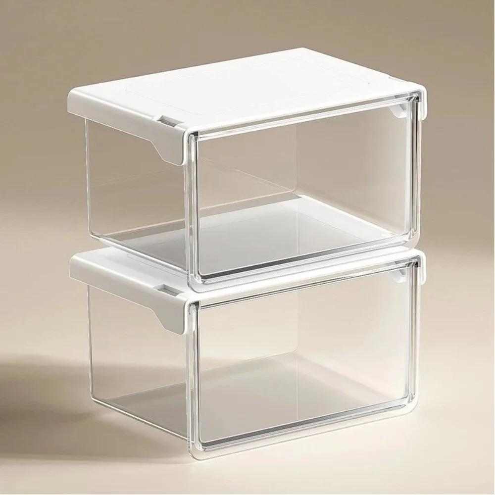 Transparent Pull-Out Storage Drawer Wall-Mounted Under The Mirror Cabinet Drawer Style Storage Box No-Punching Installation