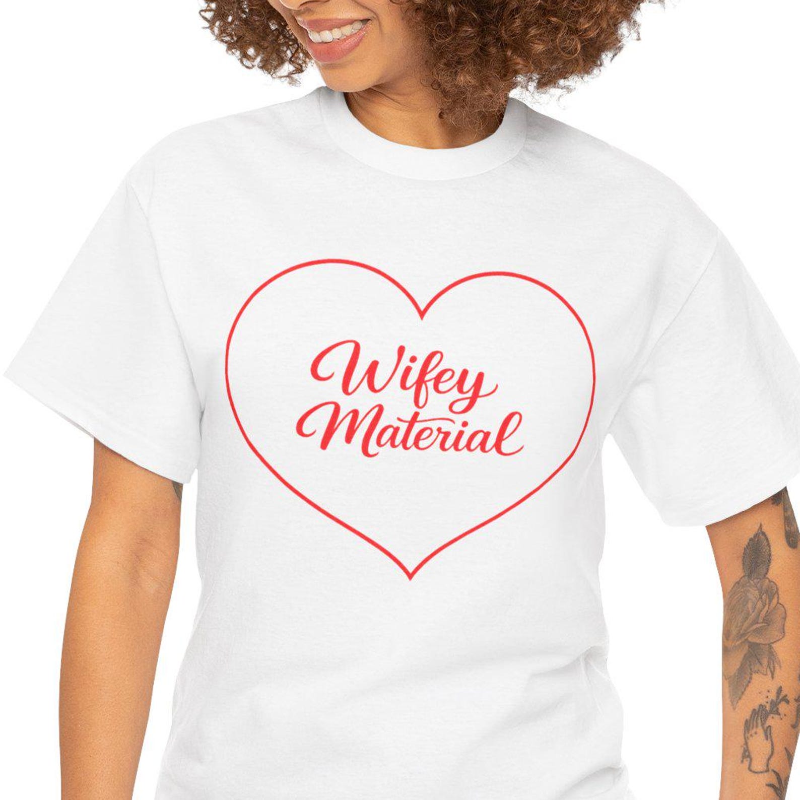 Wifey Material T-Shirt - Red Heart Valentine s Day Tee 3XL