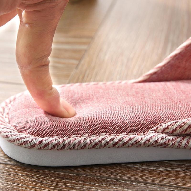 Gestreifte Damen Hausschuhe Hausschuhe Flip Flops Frau Weiche Sohle Indoor-Hausschuhe Offene Zehenpartie Paarschuhe