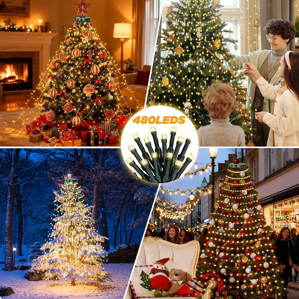 9.8FT Christmas Tree Lights for Christmas Decorations- Warm White