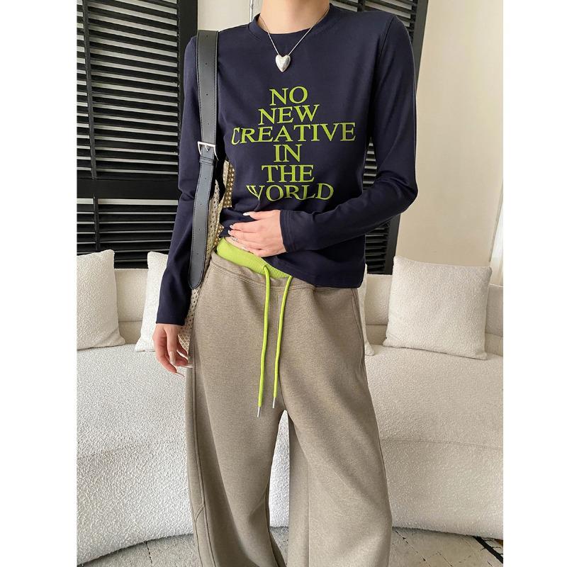 Sinan Stylish Color Block Letter Print Slimming T-shirt SN8604 Medium тёмно-синий