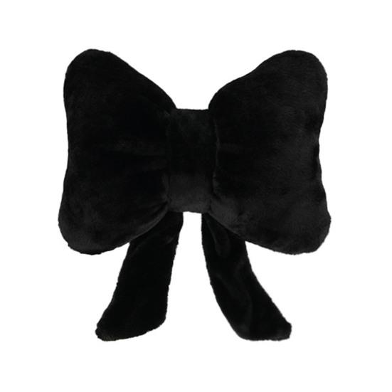 Plush Bow Car Headrest Pillow Lumbar Support Pillow Soft Comfortable Waist Pillow Elastic Bands Car Seat Back Cushion