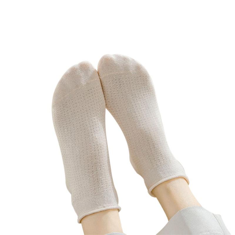 Damskie Krótkie Skarpety na Wiosnę i Lato, Cienkie, Zwijane, Jednokolorowe, Oddychające i Nieblaknące, Modne Letnie Skarpety dla Kobiet i Studentek