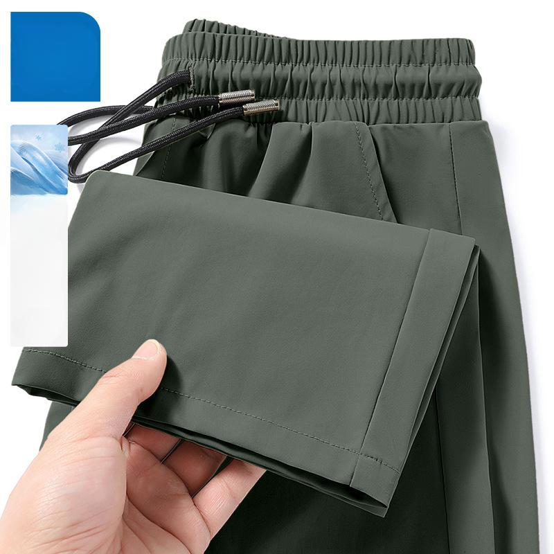 

Новые спортивные быстросохнущие брюки для мужчин, летние тонкие мужские брюки прямого кроя с завязками, повседневные мужские брюки, брюки прямого кроя 5XL