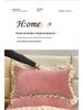 Set of 2 Winter Velvet Pillowcases, 48x74, Solid Color with Lace, for Girls and Dorms