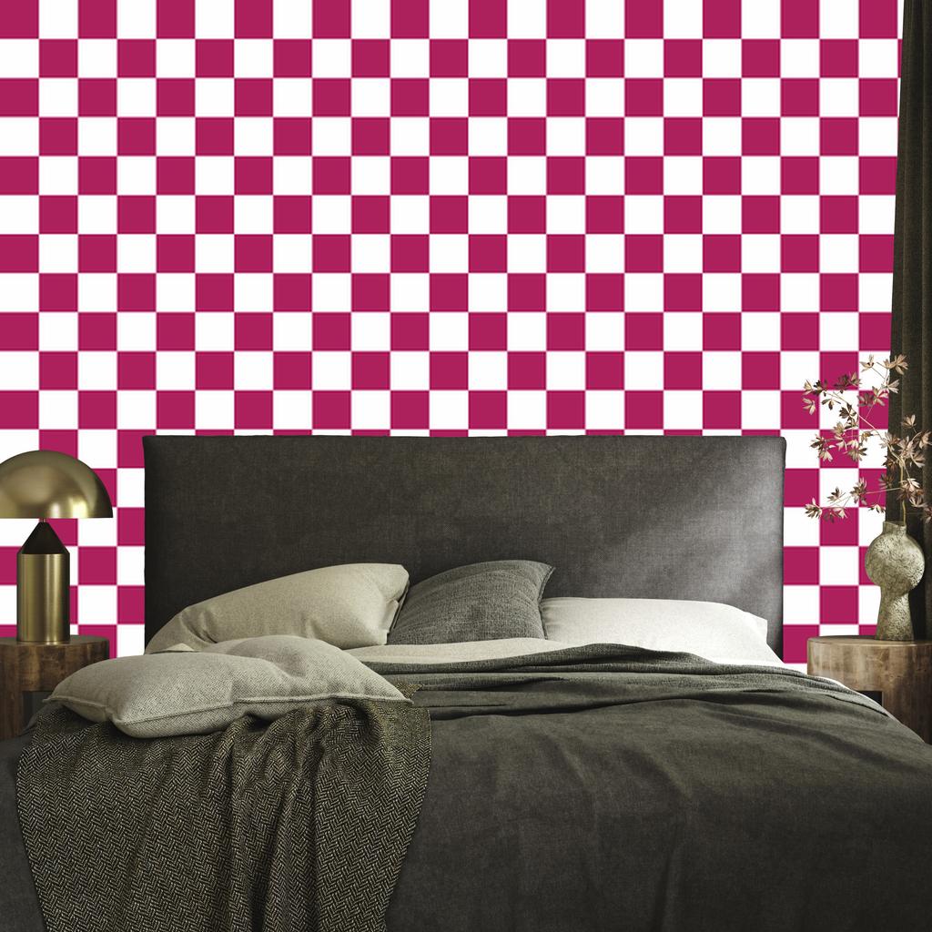 Purple Checkerboard Wallpaper for Living Room and Bedroom 50x1000