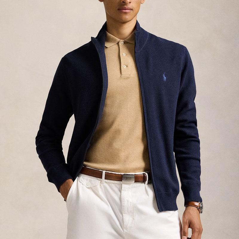 Polo Ralph Lauren Ribbed Half-Zip Knit Sweater Men tops Dark-Blue MNPOSWE16821822-410