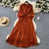 Vintage Elegant Embroidered Button Dress A-line Chic Casual Beach Vacation Women Summer Dresses