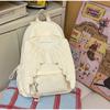 Cute Angel Wings Quilted Backpack Fashion Nylon School Bag Stylish Embroidered Pattern Casual Backpack Spacious Daily Travel Bag