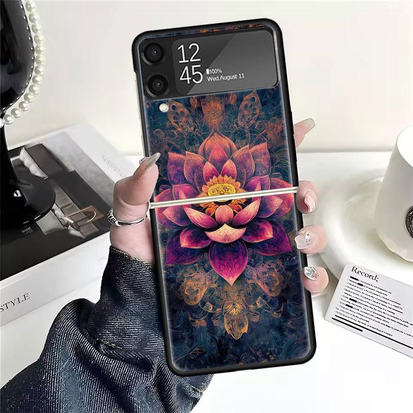 Mandala Chakra Insist Yoga Cases For Samsung Galaxy Z Flip 4 5 6 7 3 Z Flip7 Flip6 Flip4 Flip5 Flip3 5G Hard Shockproof Fundas C