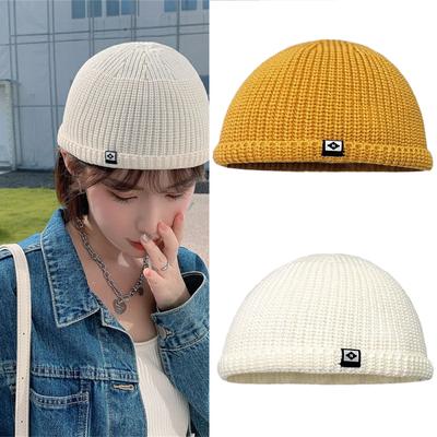 Unisex Totenkopfmütze Gestrickte Mützen Lustige Krempenlose Mützen Strickmützen Foto-Requisiten Pullover Weben Totenkopfmützen 2000er