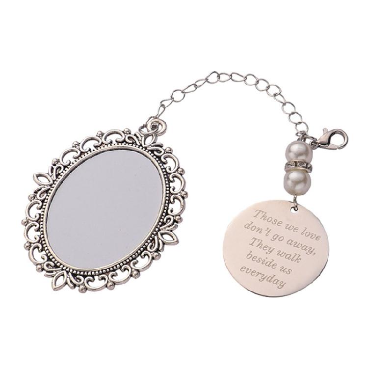 Свадебная Память Свадебный Термотрансферный Кружевной Овальный Подвеска Брелок Декор Вечеринки Мемориальный Фото Подвеска Украшение 1 серебряный
