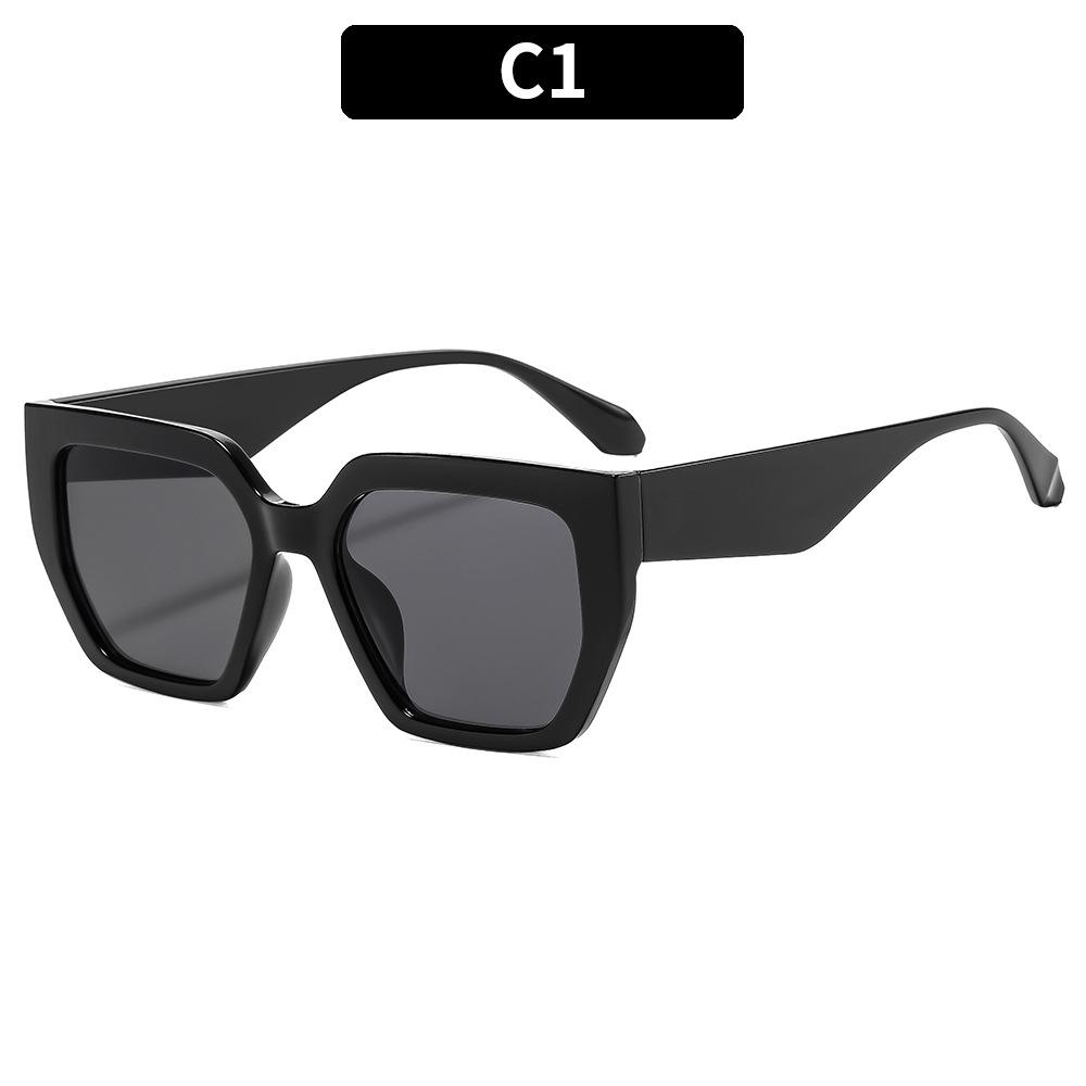 European And American Fashion New Large Frame Casual Simple Sunglasses Trendy Personalized Versatile Sunglasses Anti-Blue Flat Glasses