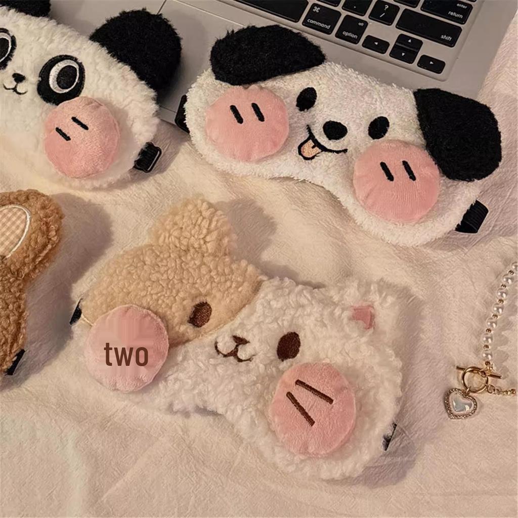 Cartoon Bear Plush Sleep Mask - Relieve Eye Strain for Women & Students