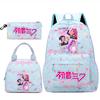 3Pcs/set Anime Cartoon Demon Hunters Printed Backpack Handbag Pencil Case for Teenger Student Girl Boy Large Capacity Waterproof Bookbag
