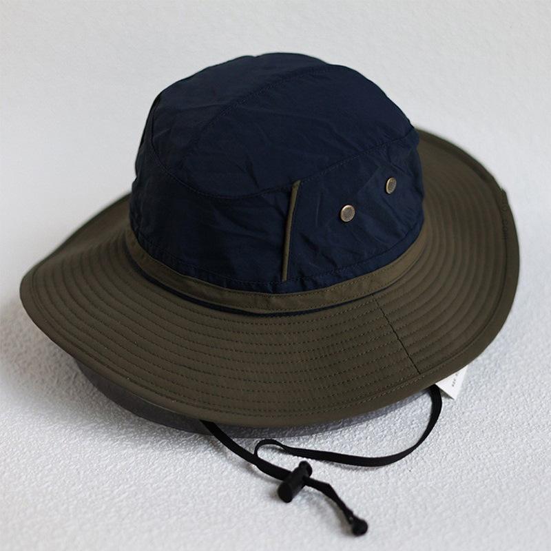 Japanese Drawstring Sunshade Fisherman Hat, Men's And Women's Big Head Outdoor Mountaineering And Fishing Summer Hat
