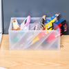 Desk Pencil Organizers Multifunction Plastic Transparent Inclined Desktop Makeup Brush Holder for