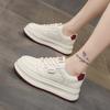 Stepping on shit little white shoes women's 2025 new spring leather surface naked eye thick sole student casual sports shoes board shoes