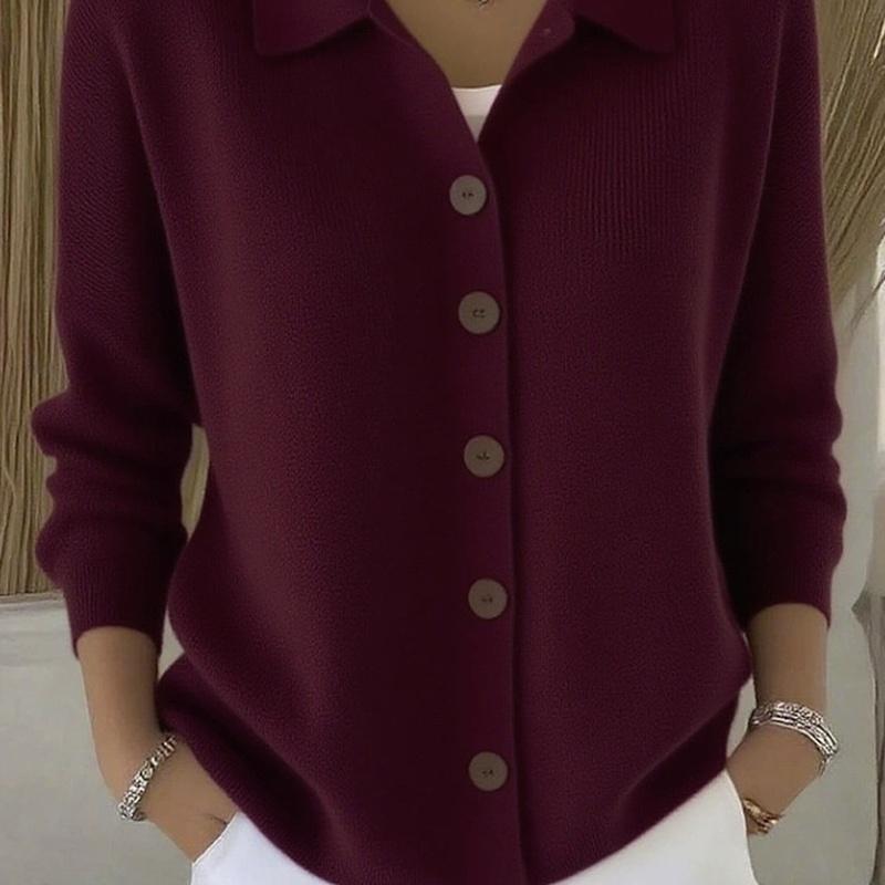 European Style Button Knitted Sweater Cardigan Jacket Fall and Winter Solid Color Casual Fashion Women Clothing