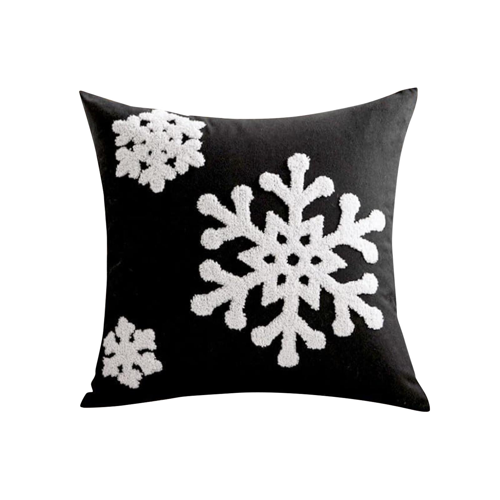 

1pc Embroidered Snowflake Pillowcase, Towel Embroidered Christmas Pillowcase One Size