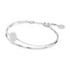 Swarovski Rhodium Plated, Faux Crystal Bangles Womens Silver