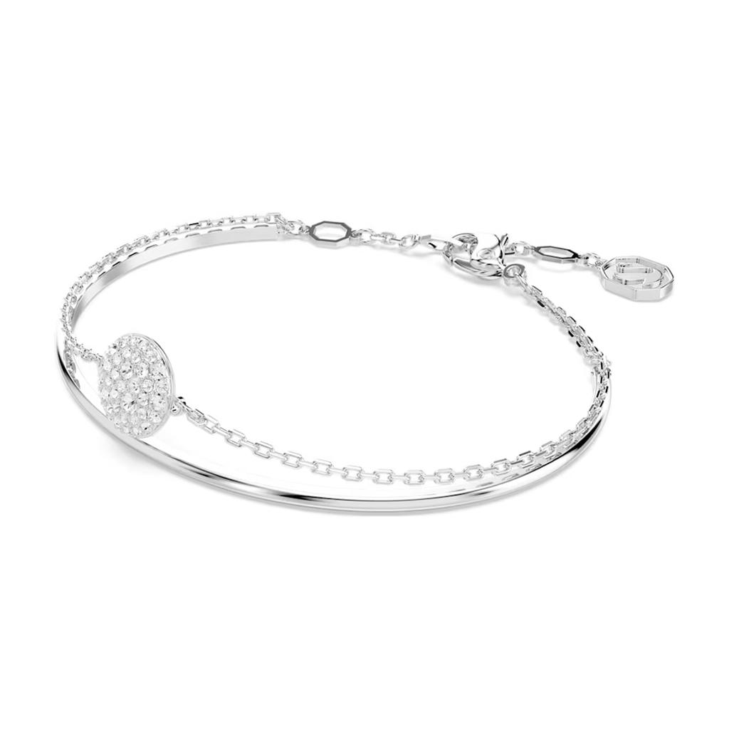 Swarovski Rhodium Plated, Faux Crystal Bangles Womens Silver