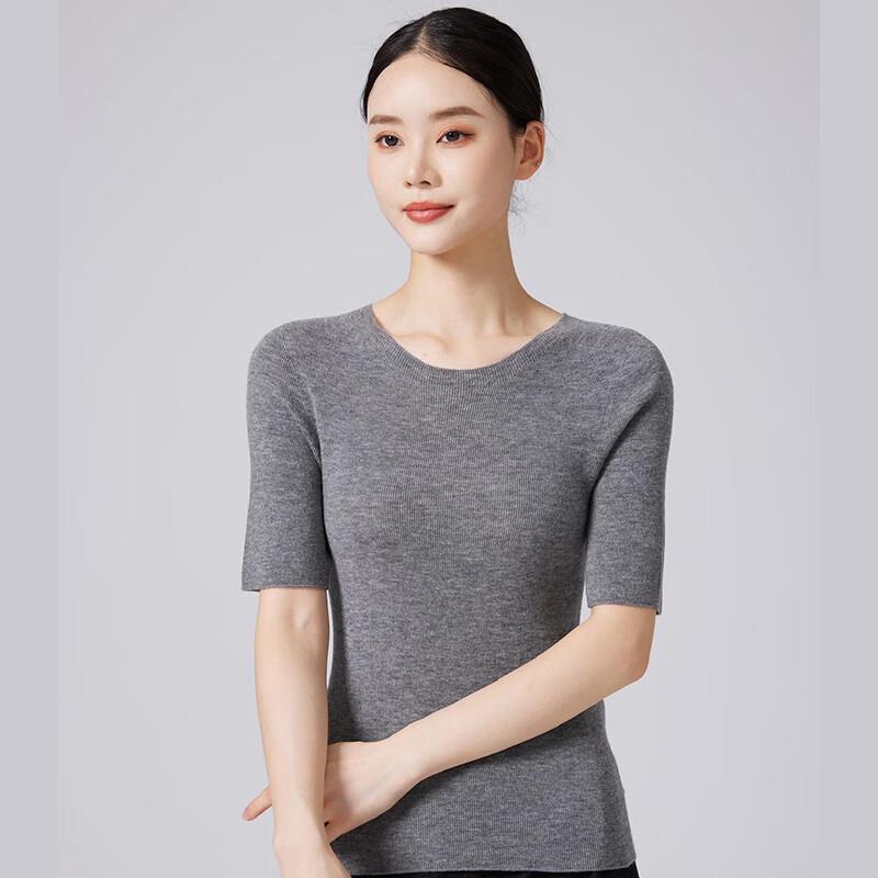 

Women s 100% Merino Wool Knit Round Neck Base Layer Top M