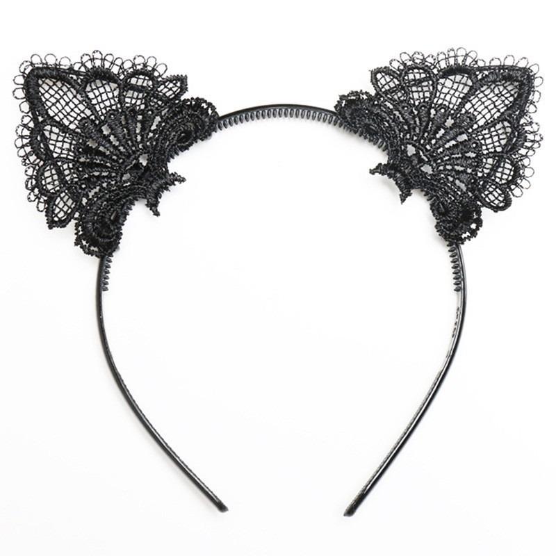 Cat Ears Sexy Accessories Lace Birthday Party Halloween Headwear Headband Hair Accessories Cute Catwoman Ears