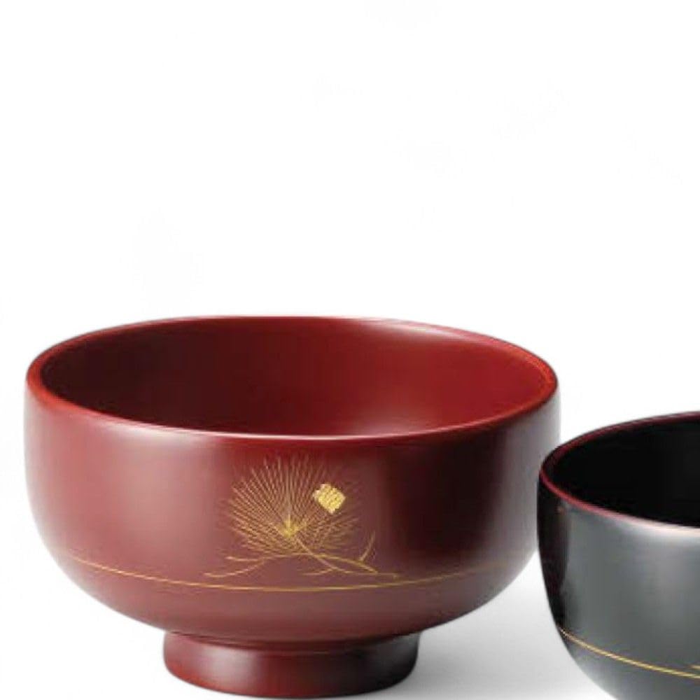 Set of 2 Lacquerware Made In J-kitchens Bowls, Wooden, Hand-Painted, Japan, PID-528831