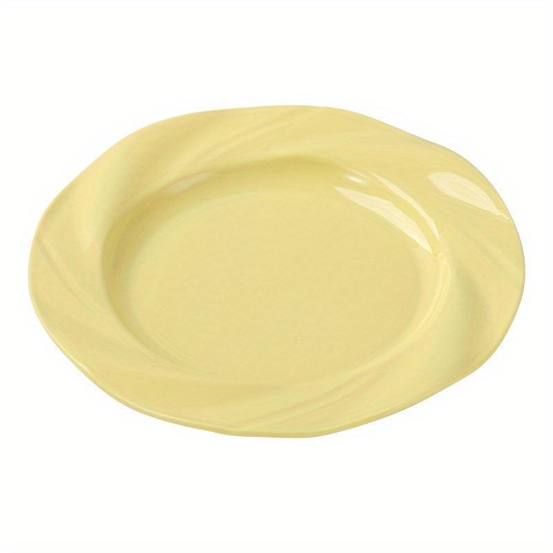 4ks Kulatý talíř Lehký luxus Krémový vítr Ins Prémiový smysl Dezertní talíř Večeřní talíř Kreativní talíř na ovoce Talíř na těstoviny