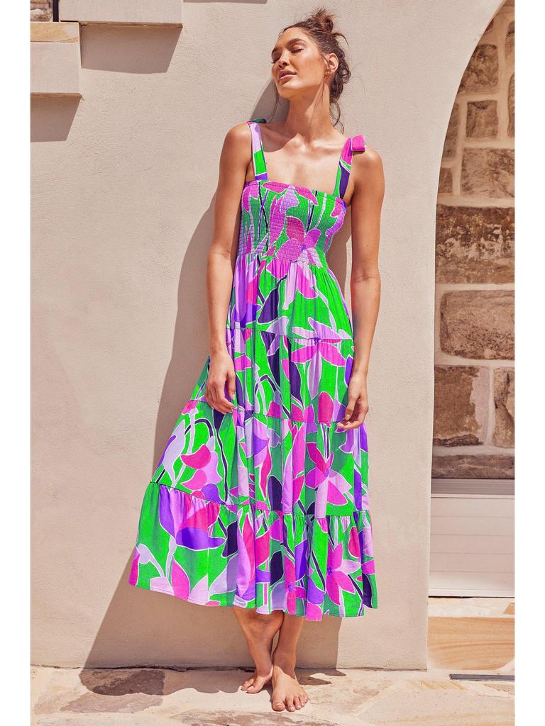 French High-End 2026 Spring/Summer Women's Sexy Printed Spaghetti Strap Dress