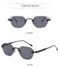 Sleek Rimless Cut-Edge Sunglasses - Stylish Women's Street Style & Sun Protection