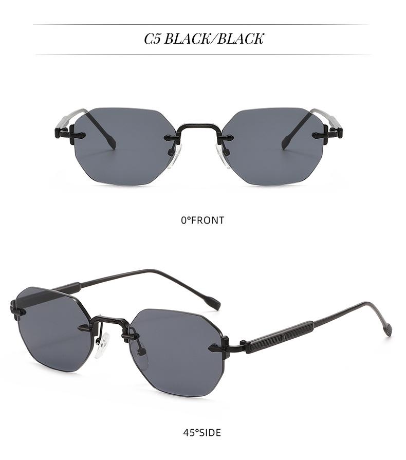 Sleek Rimless Cut-Edge Sunglasses - Stylish Women's Street Style & Sun Protection