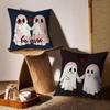 Cute Cartoon Ghost Couple Pillow Case Double-Sided Printing Short Plush Sofa Cushion Cover Bedroom Bedside Pillow