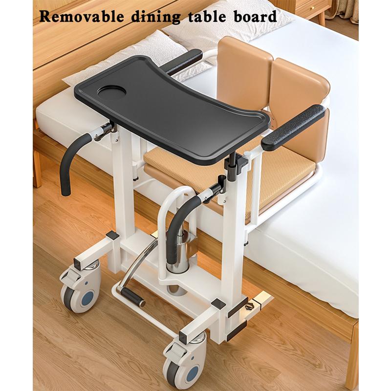 Patient Chair Hydraulic Transferred Lift Wheelchair w/180°Split Seat And Table