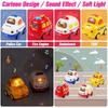 4pcs Friction Driven Car Toy Set Playing Props Model Playthings Music Playing Children Cars Toys Festival Gift