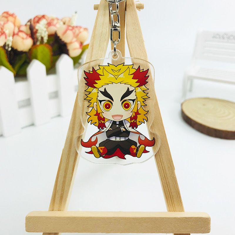 Demon Slayer Kimetsu No Yaiba Anime Laser Printed Hd Acrylic Pendant Keychain For Kids