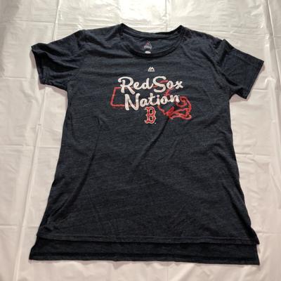 Boston Red Sox Nation Baseball T Shirt Women's M Graphic Print Logo Blue Tee