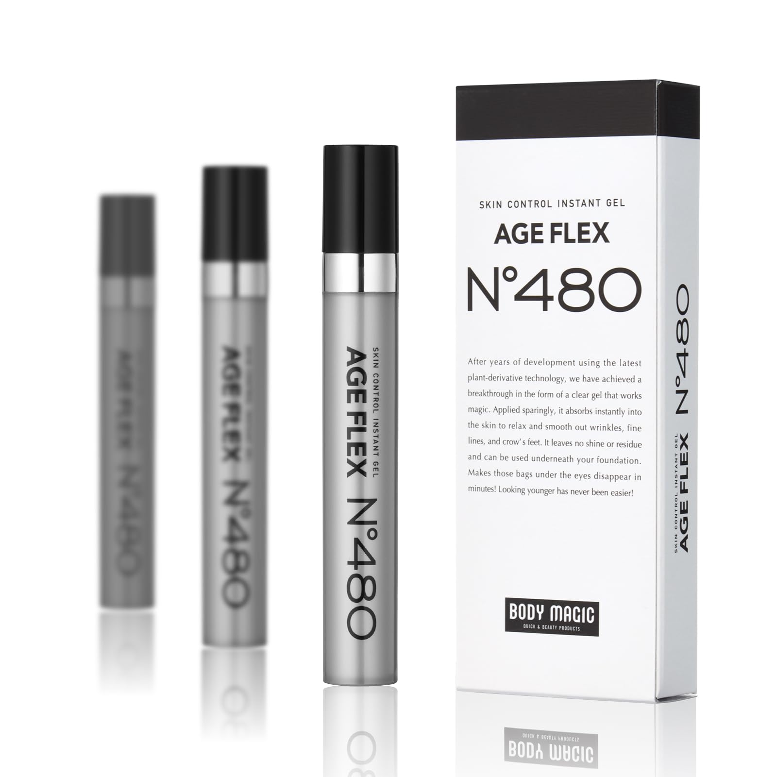 

Age Flex 480 Eye Instant Makeup Ceramide (Wrinkle-Free) 3-Pack, & Under-Eye Concerns, Firming, Base,