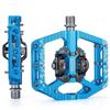 Pedales de Bicicleta de Montaña Bloqueo Doble Cara Antideslizantes Ultraligeros Aleación de Aluminio Sellados 3 Rodamientos Plataforma Plana SPD Pedal de Bicicleta MTB